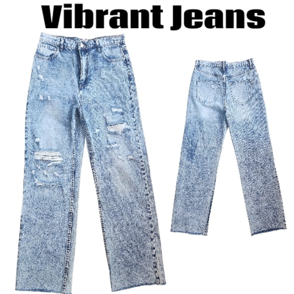 Vibrant Jeans | Distressed High Rise Mom Jeans